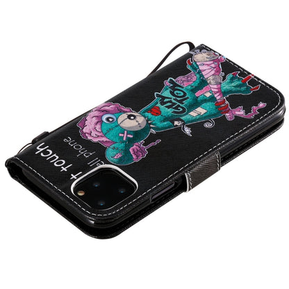 For iPhone 11 Pro Painted Pattern Horizontal Flip Leather Case, with Wallet & Holder & Card Slots & Lanyard(One-eyed Mouse) - iPhone 11 Pro Cases by buy2fix | Online Shopping UK | buy2fix