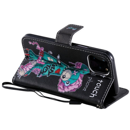 For iPhone 11 Pro Painted Pattern Horizontal Flip Leather Case, with Wallet & Holder & Card Slots & Lanyard(One-eyed Mouse) - iPhone 11 Pro Cases by buy2fix | Online Shopping UK | buy2fix