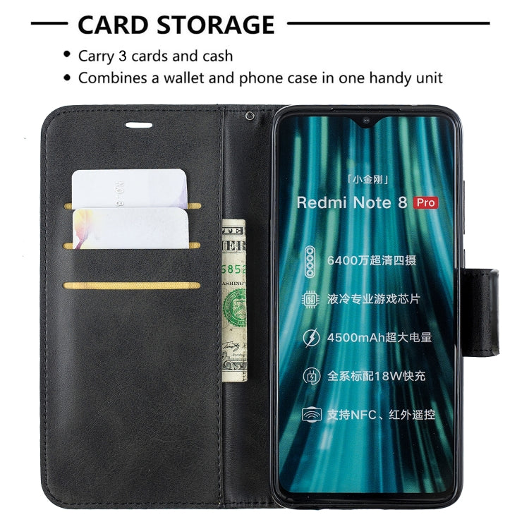 For Xiaomi Redmi Note 8Pro Retro Lambskin Texture Pure Color Horizontal Flip PU Leather Case with Holder & Card Slots & Wallet & Lanyard(Black) - Xiaomi Cases by buy2fix | Online Shopping UK | buy2fix
