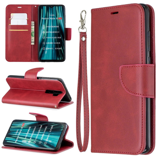 For Xiaomi Redmi Note 8Pro Retro Lambskin Texture Pure Color Horizontal Flip PU Leather Case with Holder & Card Slots & Wallet & Lanyard(Red) - Xiaomi Cases by buy2fix | Online Shopping UK | buy2fix