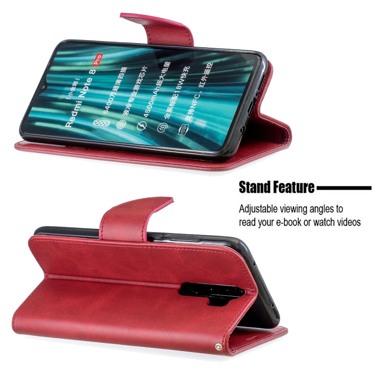 For Xiaomi Redmi Note 8Pro Retro Lambskin Texture Pure Color Horizontal Flip PU Leather Case with Holder & Card Slots & Wallet & Lanyard(Red) - Xiaomi Cases by buy2fix | Online Shopping UK | buy2fix