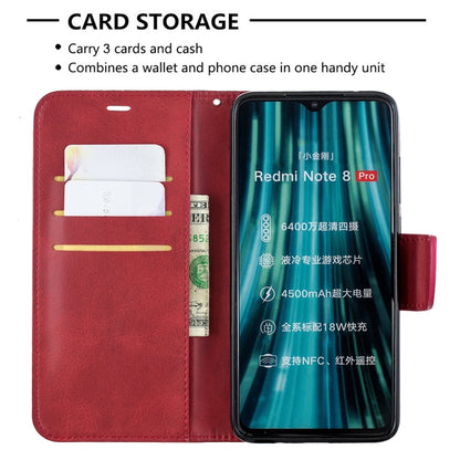For Xiaomi Redmi Note 8Pro Retro Lambskin Texture Pure Color Horizontal Flip PU Leather Case with Holder & Card Slots & Wallet & Lanyard(Red) - Xiaomi Cases by buy2fix | Online Shopping UK | buy2fix