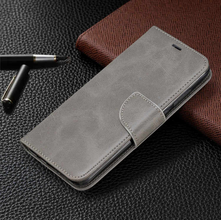 For Xiaomi Redmi Note 8Pro Retro Lambskin Texture Pure Color Horizontal Flip PU Leather Case with Holder & Card Slots & Wallet & Lanyard(Grey) - Xiaomi Cases by buy2fix | Online Shopping UK | buy2fix