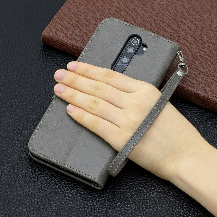 For Xiaomi Redmi Note 8Pro Retro Lambskin Texture Pure Color Horizontal Flip PU Leather Case with Holder & Card Slots & Wallet & Lanyard(Grey) - Xiaomi Cases by buy2fix | Online Shopping UK | buy2fix