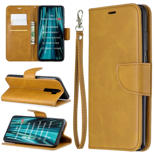 For Xiaomi Redmi Note 8Pro Retro Lambskin Texture Pure Color Horizontal Flip PU Leather Case with Holder & Card Slots & Wallet & Lanyard(Yellow) - Xiaomi Cases by buy2fix | Online Shopping UK | buy2fix