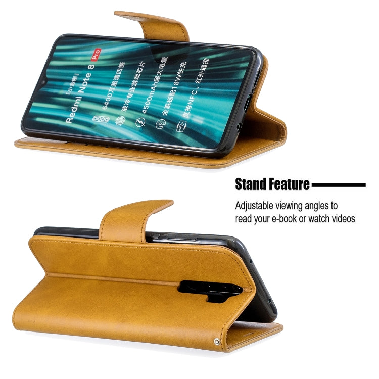 For Xiaomi Redmi Note 8Pro Retro Lambskin Texture Pure Color Horizontal Flip PU Leather Case with Holder & Card Slots & Wallet & Lanyard(Yellow) - Xiaomi Cases by buy2fix | Online Shopping UK | buy2fix