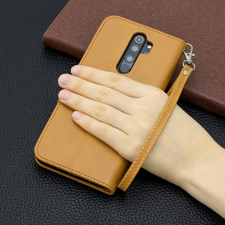 For Xiaomi Redmi Note 8Pro Retro Lambskin Texture Pure Color Horizontal Flip PU Leather Case with Holder & Card Slots & Wallet & Lanyard(Yellow) - Xiaomi Cases by buy2fix | Online Shopping UK | buy2fix