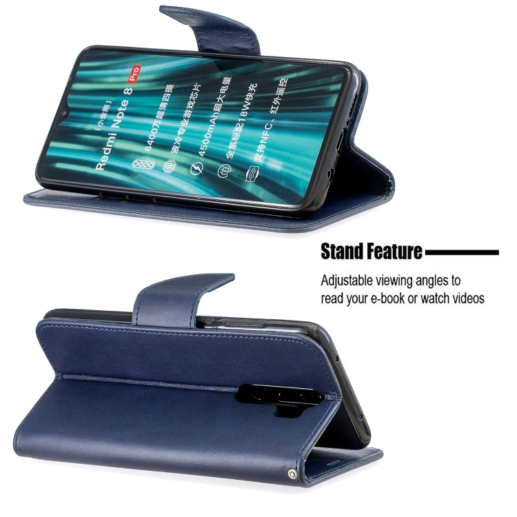 For Xiaomi Redmi Note 8Pro Retro Lambskin Texture Pure Color Horizontal Flip PU Leather Case with Holder & Card Slots & Wallet & Lanyard(Blue) - Xiaomi Cases by buy2fix | Online Shopping UK | buy2fix