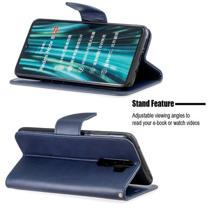For Xiaomi Redmi Note 8Pro Retro Lambskin Texture Pure Color Horizontal Flip PU Leather Case with Holder & Card Slots & Wallet & Lanyard(Blue) - Xiaomi Cases by buy2fix | Online Shopping UK | buy2fix
