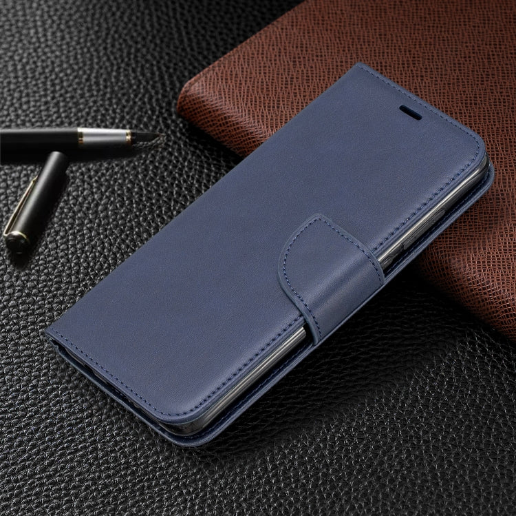 For Xiaomi Redmi Note 8Pro Retro Lambskin Texture Pure Color Horizontal Flip PU Leather Case with Holder & Card Slots & Wallet & Lanyard(Blue) - Xiaomi Cases by buy2fix | Online Shopping UK | buy2fix