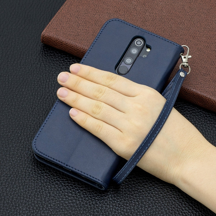 For Xiaomi Redmi Note 8Pro Retro Lambskin Texture Pure Color Horizontal Flip PU Leather Case with Holder & Card Slots & Wallet & Lanyard(Blue) - Xiaomi Cases by buy2fix | Online Shopping UK | buy2fix