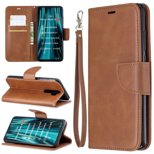 For Xiaomi Redmi Note 8Pro Retro Lambskin Texture Pure Color Horizontal Flip PU Leather Case with Holder & Card Slots & Wallet & Lanyard(Brown) - Xiaomi Cases by buy2fix | Online Shopping UK | buy2fix