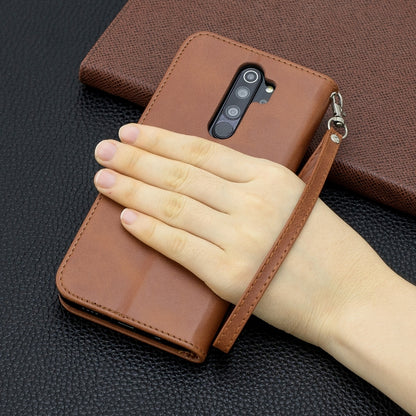 For Xiaomi Redmi Note 8Pro Retro Lambskin Texture Pure Color Horizontal Flip PU Leather Case with Holder & Card Slots & Wallet & Lanyard(Brown) - Xiaomi Cases by buy2fix | Online Shopping UK | buy2fix