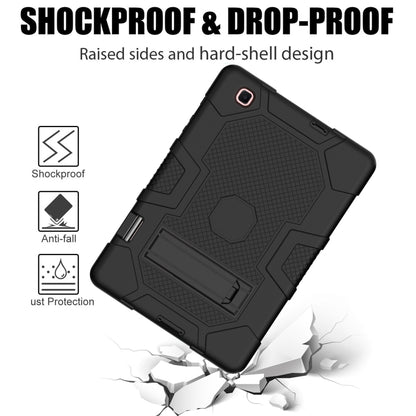 For Samsung Galaxy Tab S6 Lite P610 Contrast Color Robot Shockproof Silicone + PC Protective Case with Holder (Black) - Tab S6 Lite P610 / P615 by buy2fix | Online Shopping UK | buy2fix