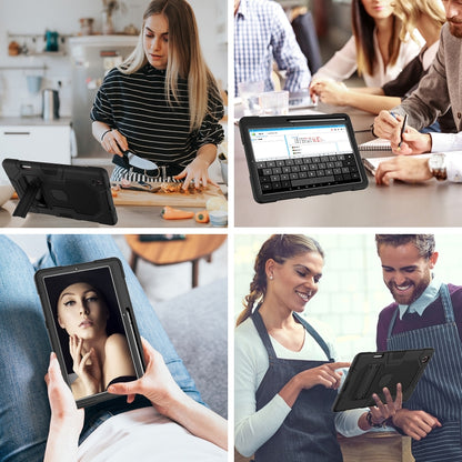 For Samsung Galaxy Tab S6 Lite P610 Contrast Color Robot Shockproof Silicone + PC Protective Case with Holder (Black) - Tab S6 Lite P610 / P615 by buy2fix | Online Shopping UK | buy2fix