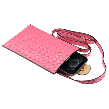 Braided Packing Simple High-end Mobile Phone Bag with Lanyard, Suitable for 6.7 inch Smartphones(Rose Red) - Universal Leather Case by buy2fix | Online Shopping UK | buy2fix