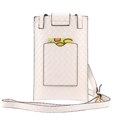 Braided Packing Simple High-end Mobile Phone Bag with Lanyard, Suitable for 6.7 inch Smartphones(White) - Universal Leather Case by buy2fix | Online Shopping UK | buy2fix