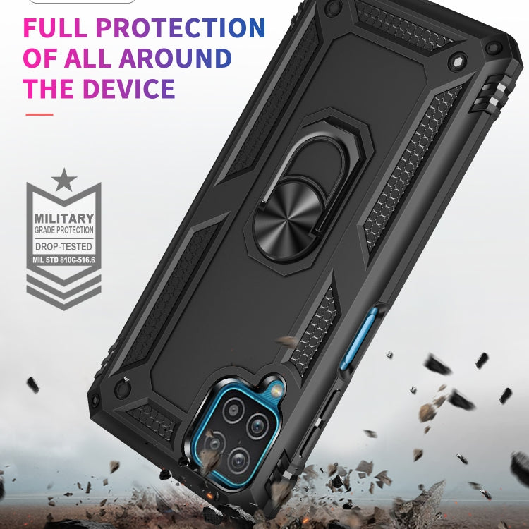 For Samsung Galaxy A12 5G Shockproof TPU + PC Protective Case with 360 Degree Rotating Holder(Black) by buy2fix