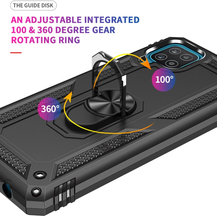 For Samsung Galaxy A12 5G Shockproof TPU + PC Protective Case with 360 Degree Rotating Holder(Black) by buy2fix