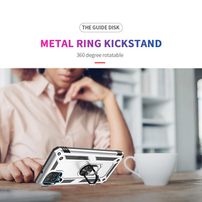 For Samsung Galaxy A12 5G Shockproof TPU + PC Protective Case with 360 Degree Rotating Holder(Silver) by buy2fix