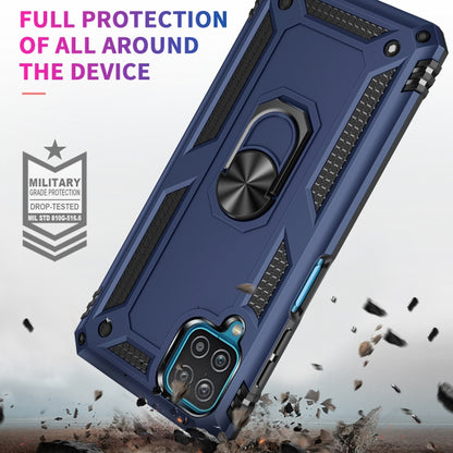 For Samsung Galaxy A12 5G Shockproof TPU + PC Protective Case with 360 Degree Rotating Holder(Blue) by buy2fix