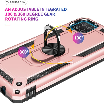 For Samsung Galaxy A12 5G Shockproof TPU + PC Protective Case with 360 Degree Rotating Holder(Rose Gold) by buy2fix