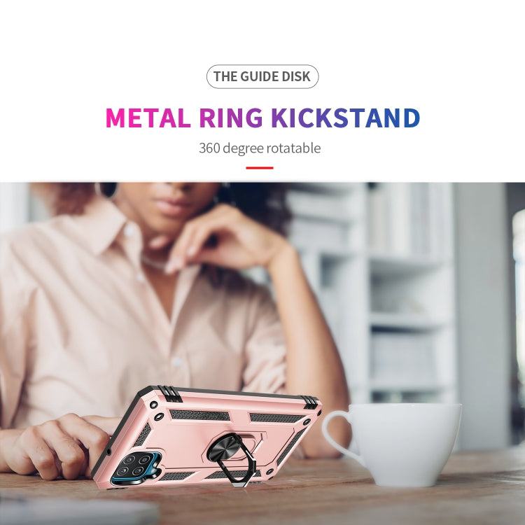 For Samsung Galaxy A12 5G Shockproof TPU + PC Protective Case with 360 Degree Rotating Holder(Rose Gold) by buy2fix