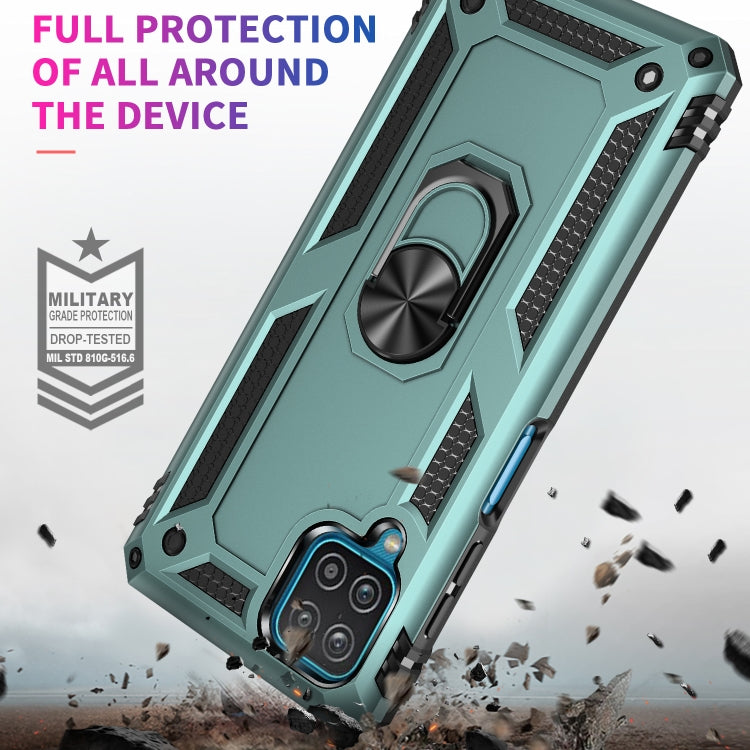 For Samsung Galaxy A12 5G Shockproof TPU + PC Protective Case with 360 Degree Rotating Holder(Green) by buy2fix