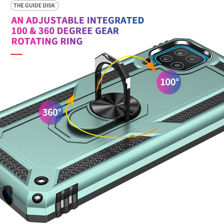 For Samsung Galaxy A12 5G Shockproof TPU + PC Protective Case with 360 Degree Rotating Holder(Green) by buy2fix