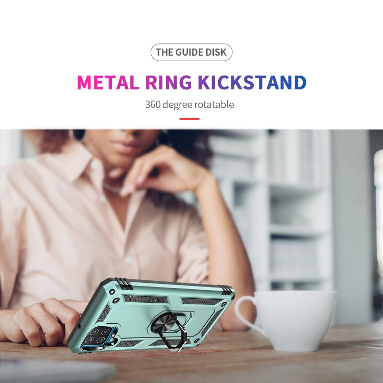 For Samsung Galaxy A12 5G Shockproof TPU + PC Protective Case with 360 Degree Rotating Holder(Green) by buy2fix