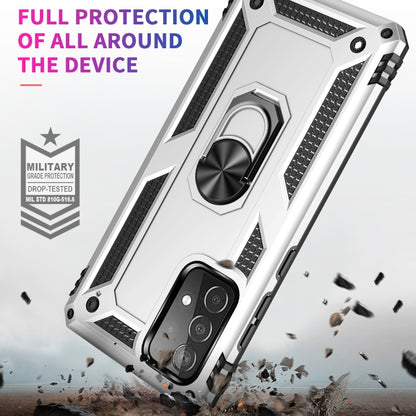 For Samsung Galaxy A52 5G / 4G Shockproof TPU + PC Protective Case with 360 Degree Rotating Holder(Silver) by buy2fix