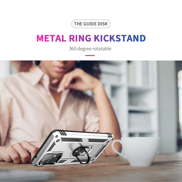 For Samsung Galaxy A52 5G / 4G Shockproof TPU + PC Protective Case with 360 Degree Rotating Holder(Silver) by buy2fix