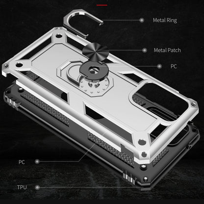For Samsung Galaxy A52 5G / 4G Shockproof TPU + PC Protective Case with 360 Degree Rotating Holder(Silver) by buy2fix