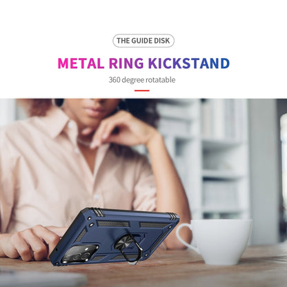 For Samsung Galaxy A52 5G / 4G Shockproof TPU + PC Protective Case with 360 Degree Rotating Holder(Blue) by buy2fix