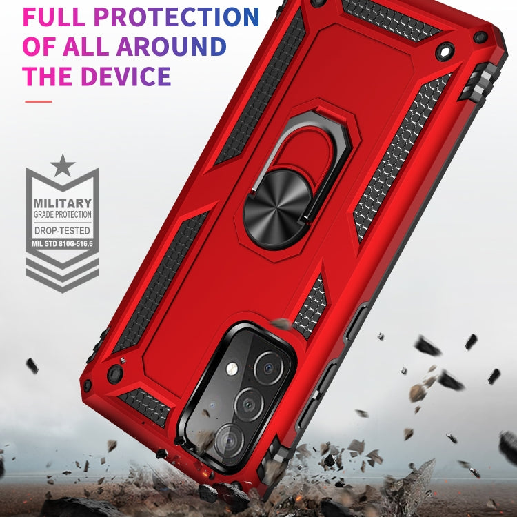 For Samsung Galaxy A52 5G / 4G Shockproof TPU + PC Protective Case with 360 Degree Rotating Holder(Red) by buy2fix