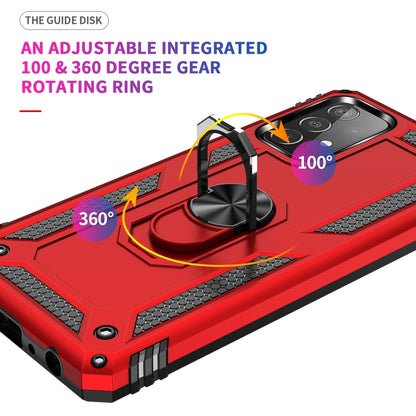 For Samsung Galaxy A52 5G / 4G Shockproof TPU + PC Protective Case with 360 Degree Rotating Holder(Red) by buy2fix
