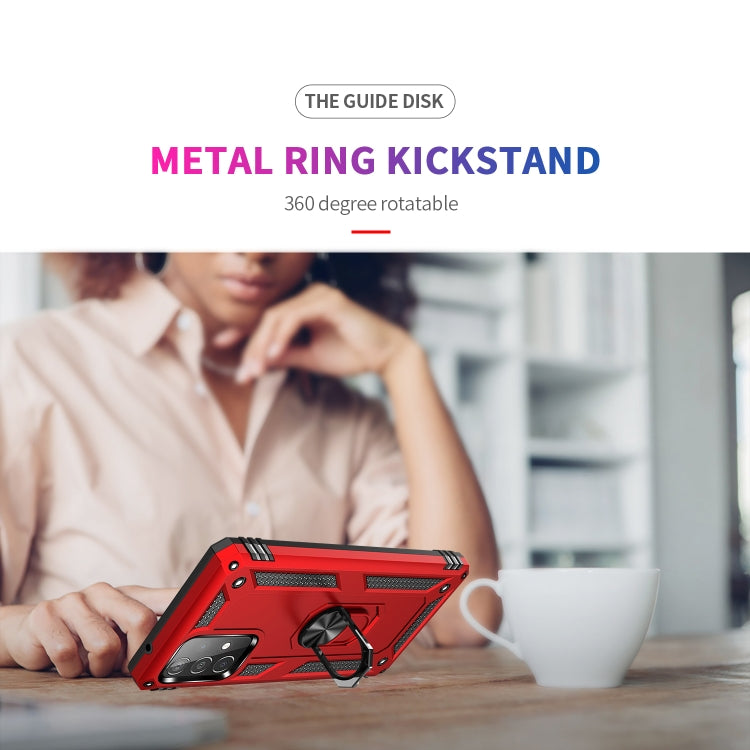 For Samsung Galaxy A52 5G / 4G Shockproof TPU + PC Protective Case with 360 Degree Rotating Holder(Red) by buy2fix