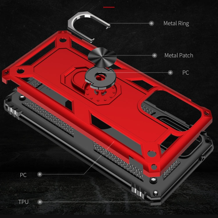 For Samsung Galaxy A52 5G / 4G Shockproof TPU + PC Protective Case with 360 Degree Rotating Holder(Red) by buy2fix