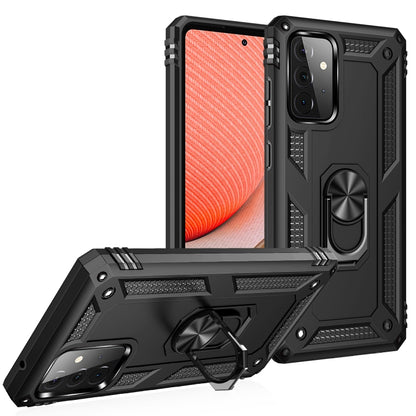 For Samsung Galaxy A72 5G / 4G Shockproof TPU + PC Protective Case with 360 Degree Rotating Holder(Black) by buy2fix