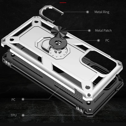 For Samsung Galaxy A72 5G / 4G Shockproof TPU + PC Protective Case with 360 Degree Rotating Holder(Silver) by buy2fix