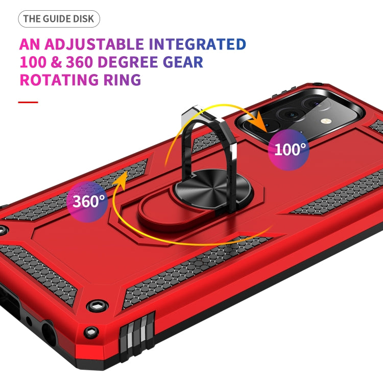 For Samsung Galaxy A72 5G / 4G Shockproof TPU + PC Protective Case with 360 Degree Rotating Holder(Red) by buy2fix