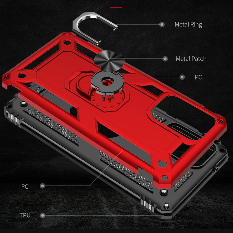 For Samsung Galaxy A72 5G / 4G Shockproof TPU + PC Protective Case with 360 Degree Rotating Holder(Red) by buy2fix