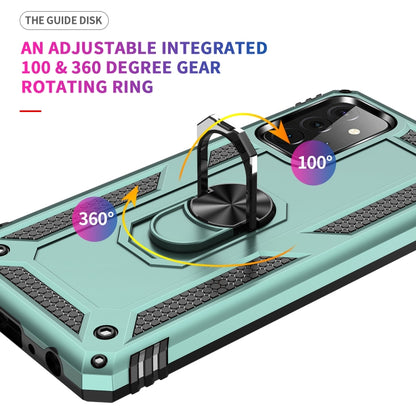 For Samsung Galaxy A72 5G / 4G Shockproof TPU + PC Protective Case with 360 Degree Rotating Holder(Green) by buy2fix