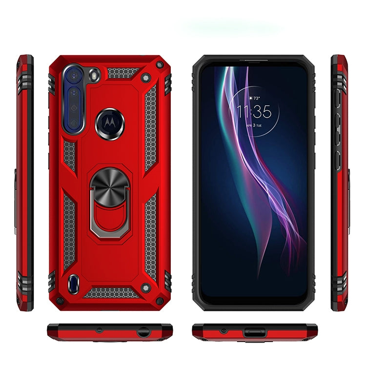 For Motorola Moto One Fusion Shockproof TPU + PC Protective Case with 360 Degree Rotating Holder(Silver) - Motorola Cases by buy2fix | Online Shopping UK | buy2fix