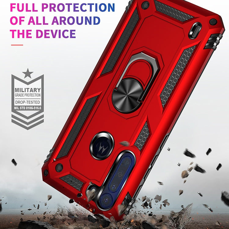 For Motorola Moto One Fusion Shockproof TPU + PC Protective Case with 360 Degree Rotating Holder(Silver) - Motorola Cases by buy2fix | Online Shopping UK | buy2fix