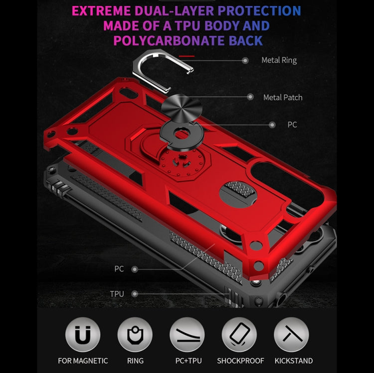 For Motorola Moto One Fusion Shockproof TPU + PC Protective Case with 360 Degree Rotating Holder(Silver) - Motorola Cases by buy2fix | Online Shopping UK | buy2fix