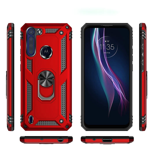 For Motorola Moto One Fusion Shockproof TPU + PC Protective Case with 360 Degree Rotating Holder(Rose Gold) - Motorola Cases by buy2fix | Online Shopping UK | buy2fix