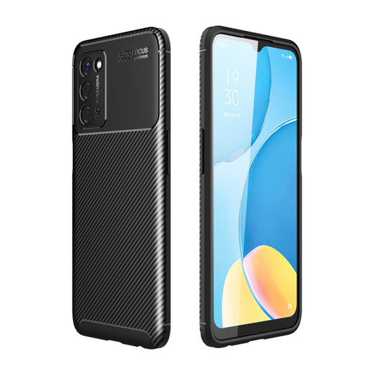 For OPPO A55 5G Carbon Fiber Texture Shockproof TPU Case(Black) - OPPO Cases by buy2fix | Online Shopping UK | buy2fix