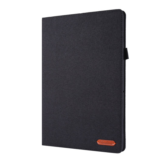 For Lenovo Tab M10 Horizontal Flip TPU + Fabric PU Leather Protective Case with Name Card Clip(Black) - Lenovo by buy2fix | Online Shopping UK | buy2fix