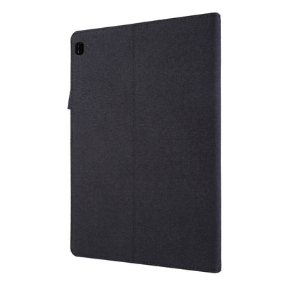 For Lenovo Tab M10 Horizontal Flip TPU + Fabric PU Leather Protective Case with Name Card Clip(Black) - Lenovo by buy2fix | Online Shopping UK | buy2fix